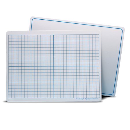 FLIPSIDE PRODUCTS Dry Erase Learning Mat, Two-Sided XY Axis/Plain, 9in x 12in, 12PK 11001